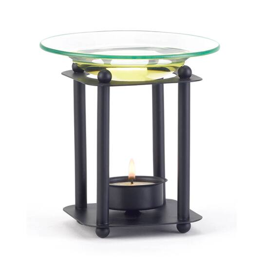 4.5" Modern Art Metal & Glass Candle Oil Warmer
